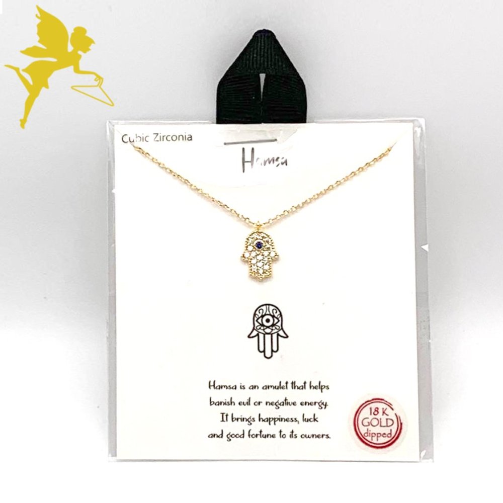 NWT 18kt Gold Hamsa Mini Charm Necklace
